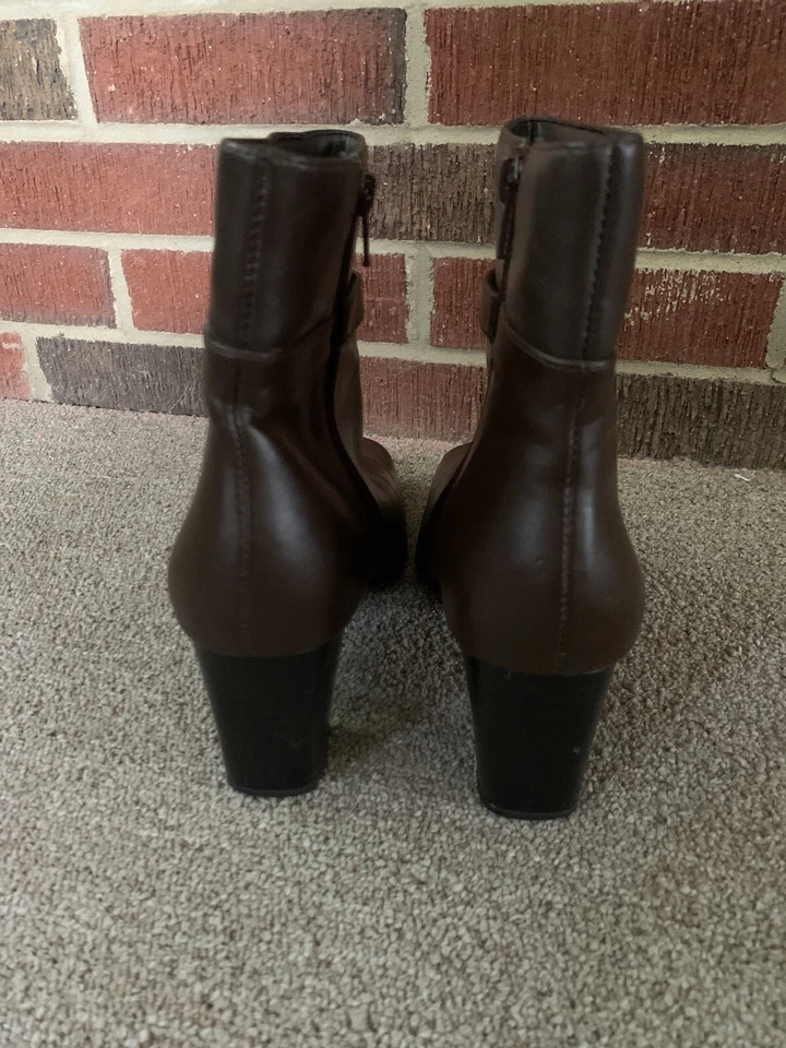 Nine & Co West Ankle Cowboy Boots High Heels Leather Chukka Size 8 ❤️kh11j1 - Image 3 of 4