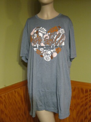 LOVE IN FAITH Fall Be Still and Know Tee T-shirt Large Heather Slate 