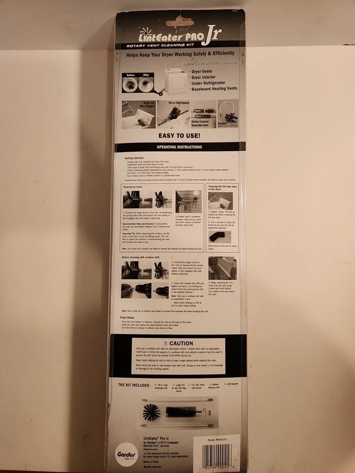 Kit de limpieza de ventilación para secadora rotativa LintEater Pro Jr. (4 piezas) RJR103 Foto 3 de 4