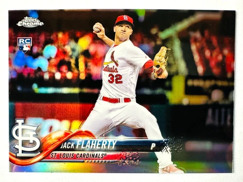 2018 Topps Chrome Jack Flaherty Refractor RC #4 Cardinals Rookie!
