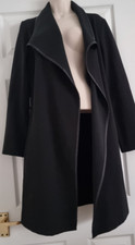 Women's Jacket Coat Black Miss Selfridge Long Coat Size 10 Uk