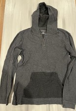 Quiksilver Hoodie Gray Long Sleeve T-Shirt Mens Small