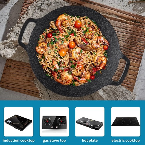 Korean Grill Pan with Nonstick 6-Layer Coating, 13" Round BBQ Griddle with Ba... - Picture 6 of 7