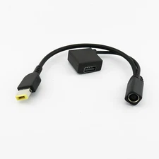 7.9mm x 5.5mm Round Female to Square End Pigtail USB Charging 2 in 1 Power Cable