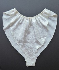 Vtg Victoria's Secret Gold Label Hi-Cut Satin Tap Panties Flutter Size S Ivory