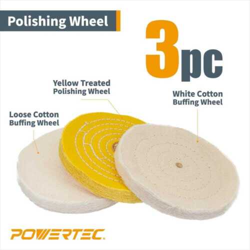 Buffing Wheel And Polishing Compound Kit Complete For Bench Grinder 6 Inch 3-PCS - Picture 3 of 8