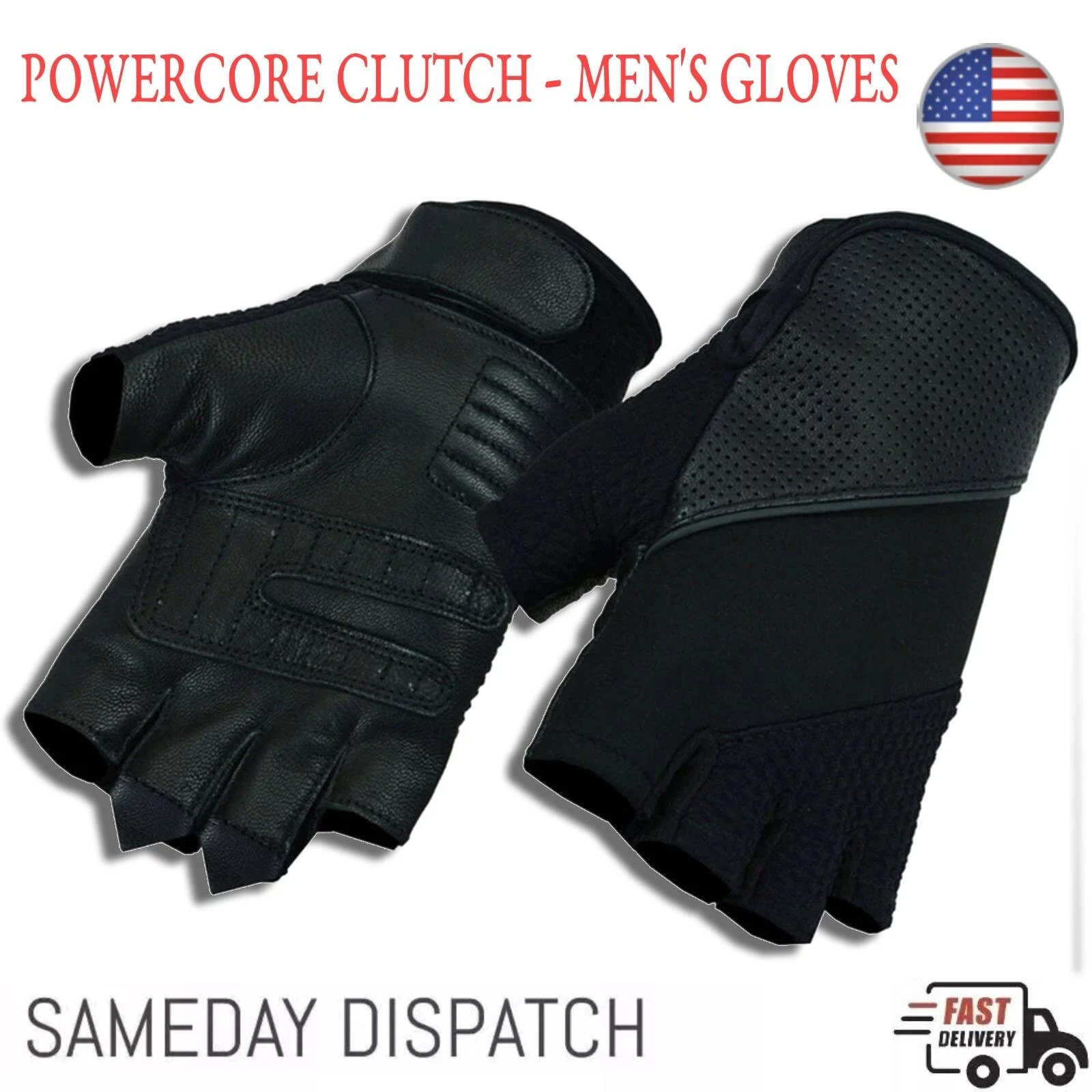 Men's Tactical Leather Fingerless Gloves Military Combat Shooting Airsoft Gloves