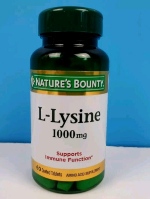 Nature's Bounty L-Lysine 1000 mg 60 tablets Supports Immune Function 08/2027 New