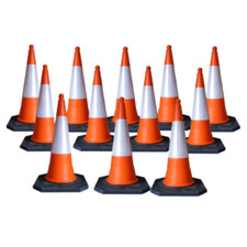 2 Piece Road Traffic Cone Highway LARGE HEAVY DUTY ORANGE 750mm ALL PACK SIZES