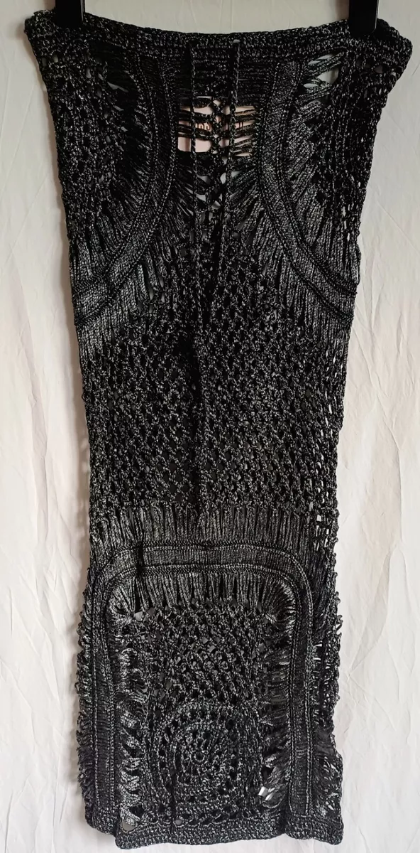 Ladies Crochet Open Weave Midi Over Skirt Size 6 8 Missguided eBay