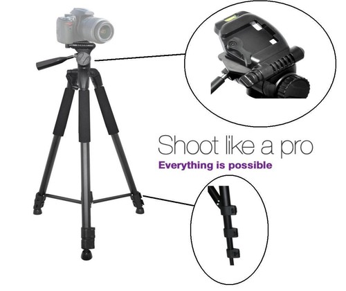 Professional 75" Heavy-Duty Tripod With Case For Panasonic Lumix S5 DC-S5 - Picture 11 of 11