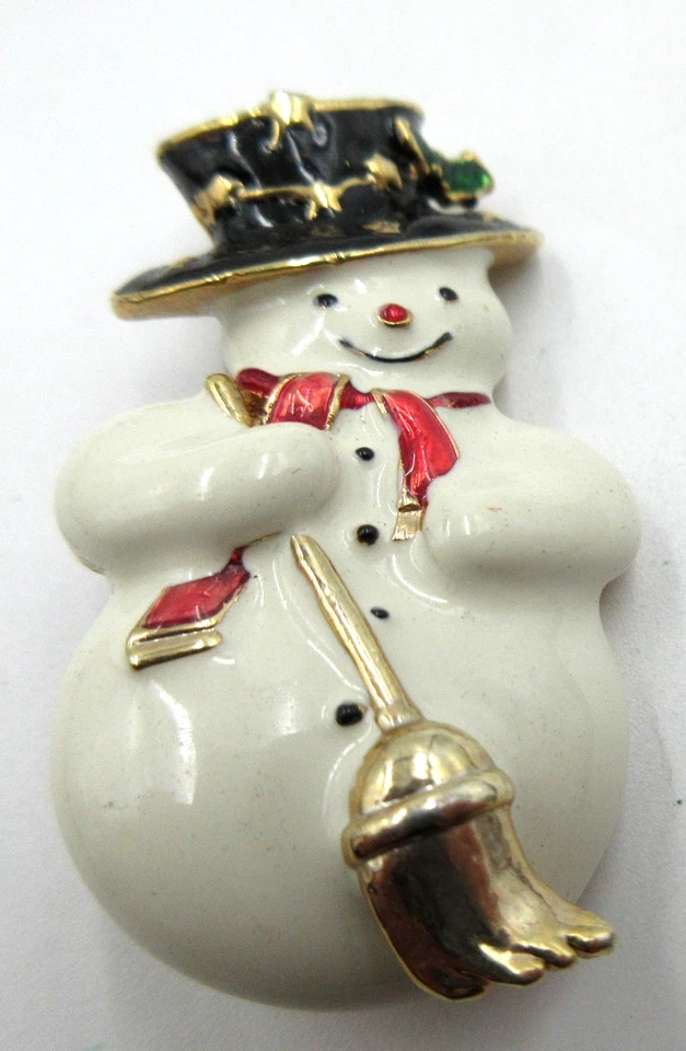 БЕЛЫЙ СНЕГОВИК синий лед ведро прозрачный блестящий Рождество брошь заколка кремовый искусственный жемчуг - Изображение 3 из 3