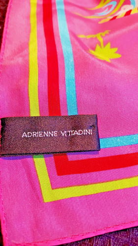 Silk Scarf By Adrienne Vittadini 20x 20 Inches Sailboats, Palm Trees, Preowned - Afbeelding 10 van 21