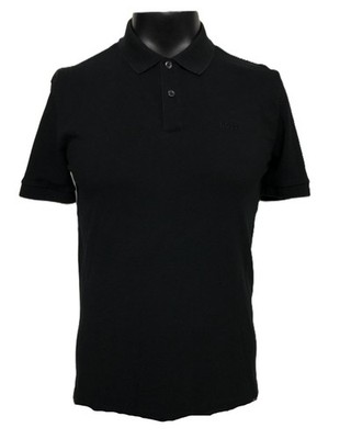 BOSS Men's M Solid Black Polo Short-Sleeve Embroidered Logo Collared