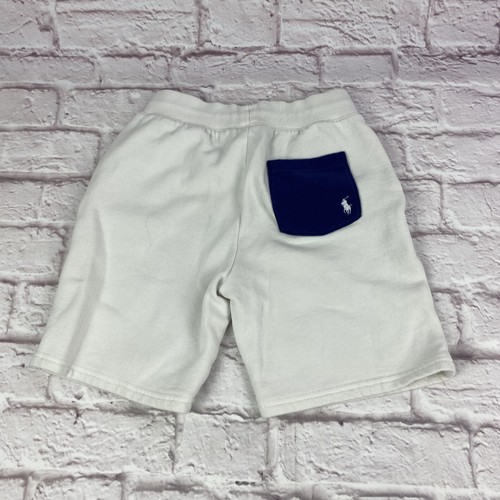 Polo Ralph Lauren Shorts Boys Small White Blue Pocket Drawstring Athletic Cotton - Picture 5 of 9