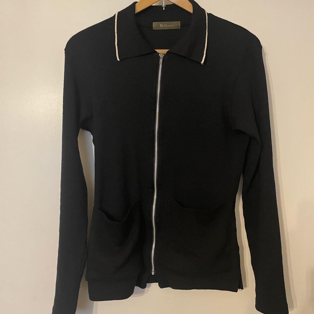 Y's for Men 98AW Zip-Up Knit Short Sleeve Slim Fit Japanese