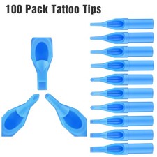 100 Piece Tattoo Tips Tubes 10 Sizes Disposable for Needles Round Diamond Flat