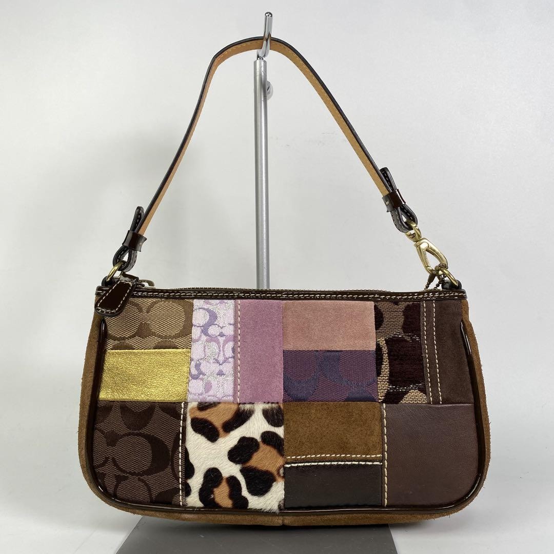 Coach Patchwork Mini Demi Pouch Handbag 7071 Used item For Woman