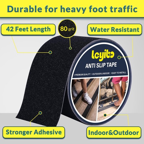 Leyibo Anti Slip Tape, 4 Inch x 42 Ft Grip Tape for Stairs Outdoor/Indoor, Wa... - Picture 2 of 7