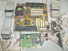 SuperPower SP-A586B Rev A Socket 7 Motherboard  GPU  CPU  RAM  Cables TESTED