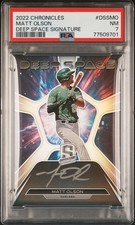 2022 Panini Chronicles Spectra Deep Space Signatures Matt Olson PSA 7 NM Auto