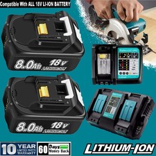 2X Battery For Makita 8.0Ah 9Ah 18V /Dual Charger Lithium BL1860 BL1830 BL1850