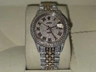 Rolex 36mm Datejust 18k Rose Gold SS Iced Out Diamond Dial Bezel Bracelet 16013
