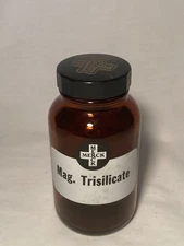c1940s Merck, Merck Magnesium Trisilicate Merck & Co. Rahway, N.J., ACL Bottle