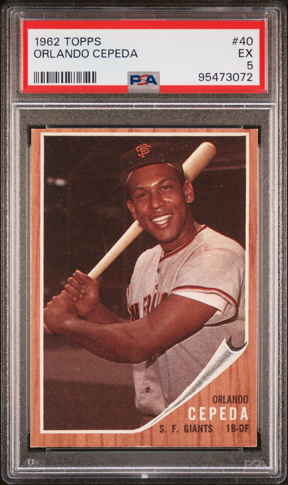 1962 TOPPS #40 ORLANDO CEPEDA PSA 5