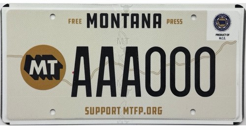 *SAMPLE SALE*  Montana FREE PRESS Sample License Plate