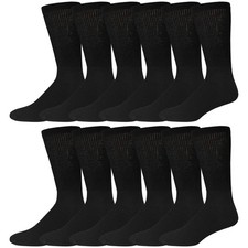 12 Pairs of Cotton Diabetic Neuropathy Crew Socks 9-11, Fits Men's Shoe Size...