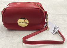 New Love Moschino Logo Plaque Crossbody Bag In Red