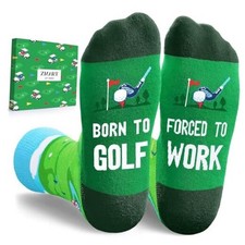 Funny Socks for Men Women - Outdoorsman Gifts for Born to Golf Force to Work