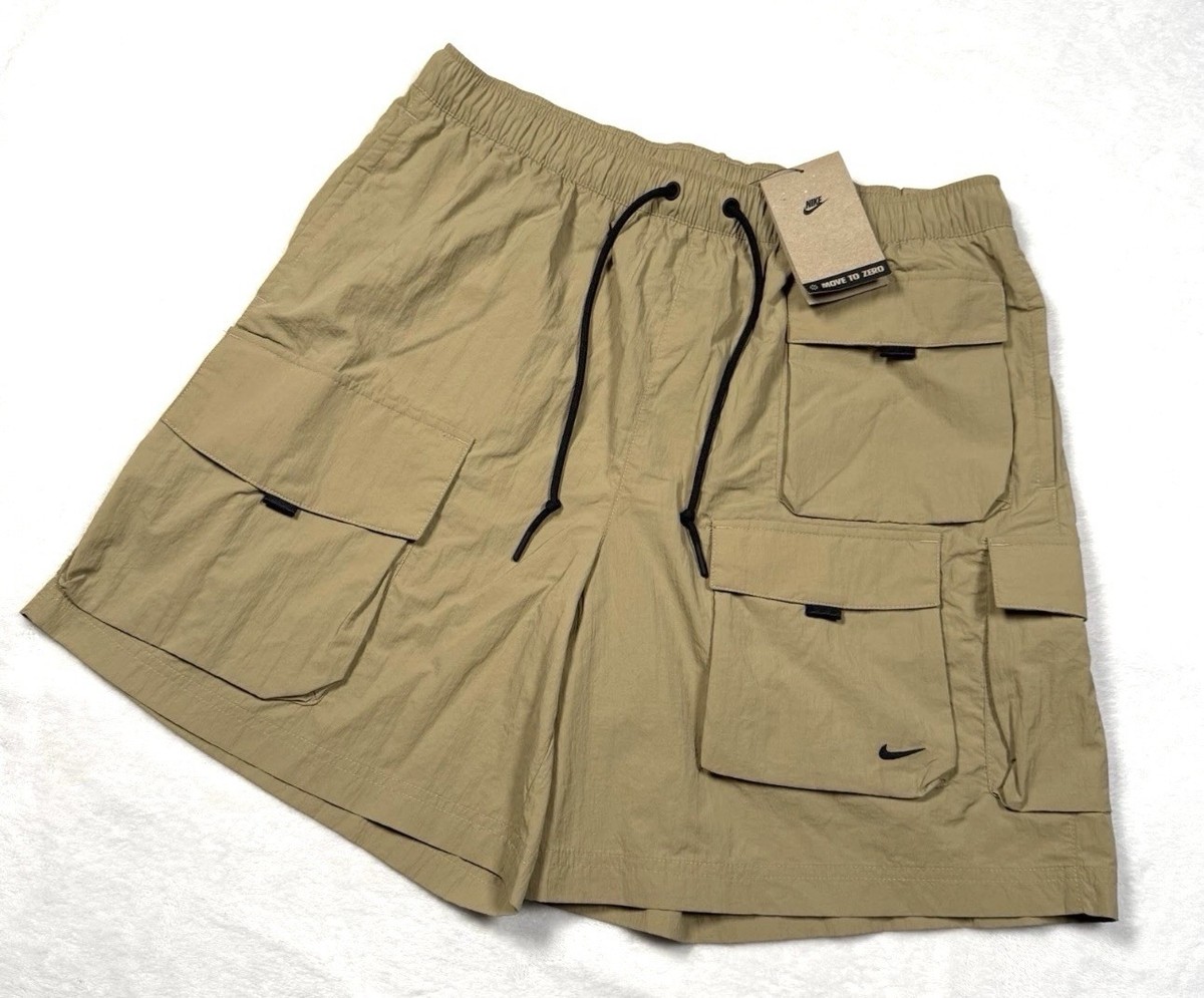 Nike Tech Woven Cargo Utility Shorts Beige Loose Fit HJ0677-297