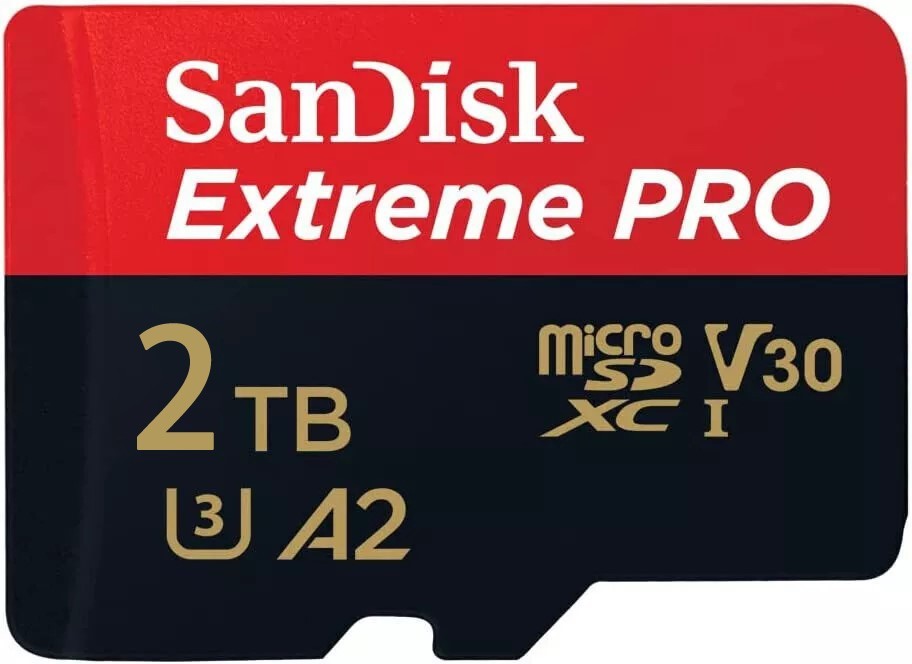 New SanDisk Extreme Pro 2TB microSDXC UHS-I Memory Card W/ A