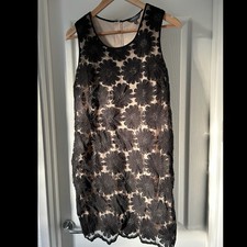 Limited Collection M&S Cocktail/Party Bodycon Dress - UK 8, VGC, Black & Beige