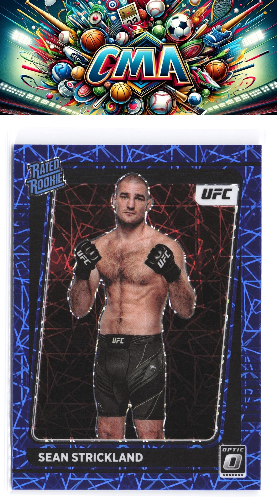 2022 Donruss Optic UFC #111 Sean Strickland Blue Velocity