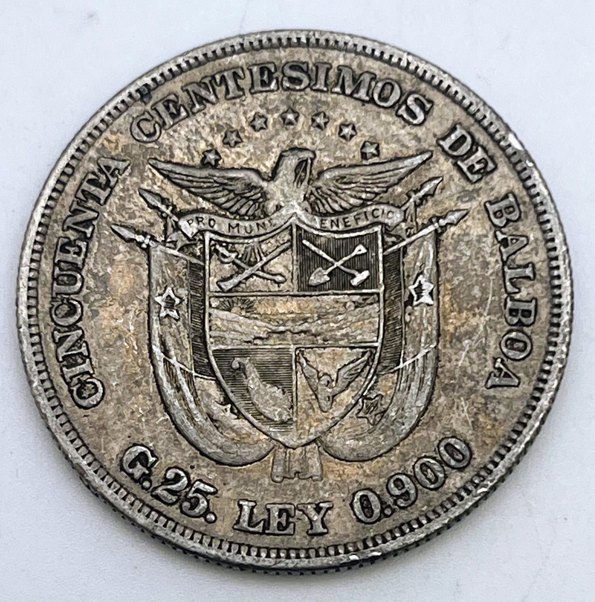 1904 Panama 50 Centesimos Silver KM#5 .900 Republic 2 Year Type 1904 Panama 50 Centesimos Silver KM#5 .900 Republic 2 Year Type