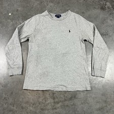 Polo Ralph Lauren Shirt Youth Large Gray Long Sleeve Flaws Preowned