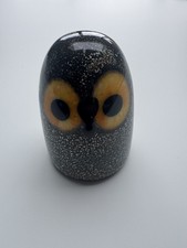 Iittala Toikka Little Barn Owl Glass Bird Signed OT 6.5cm Finland