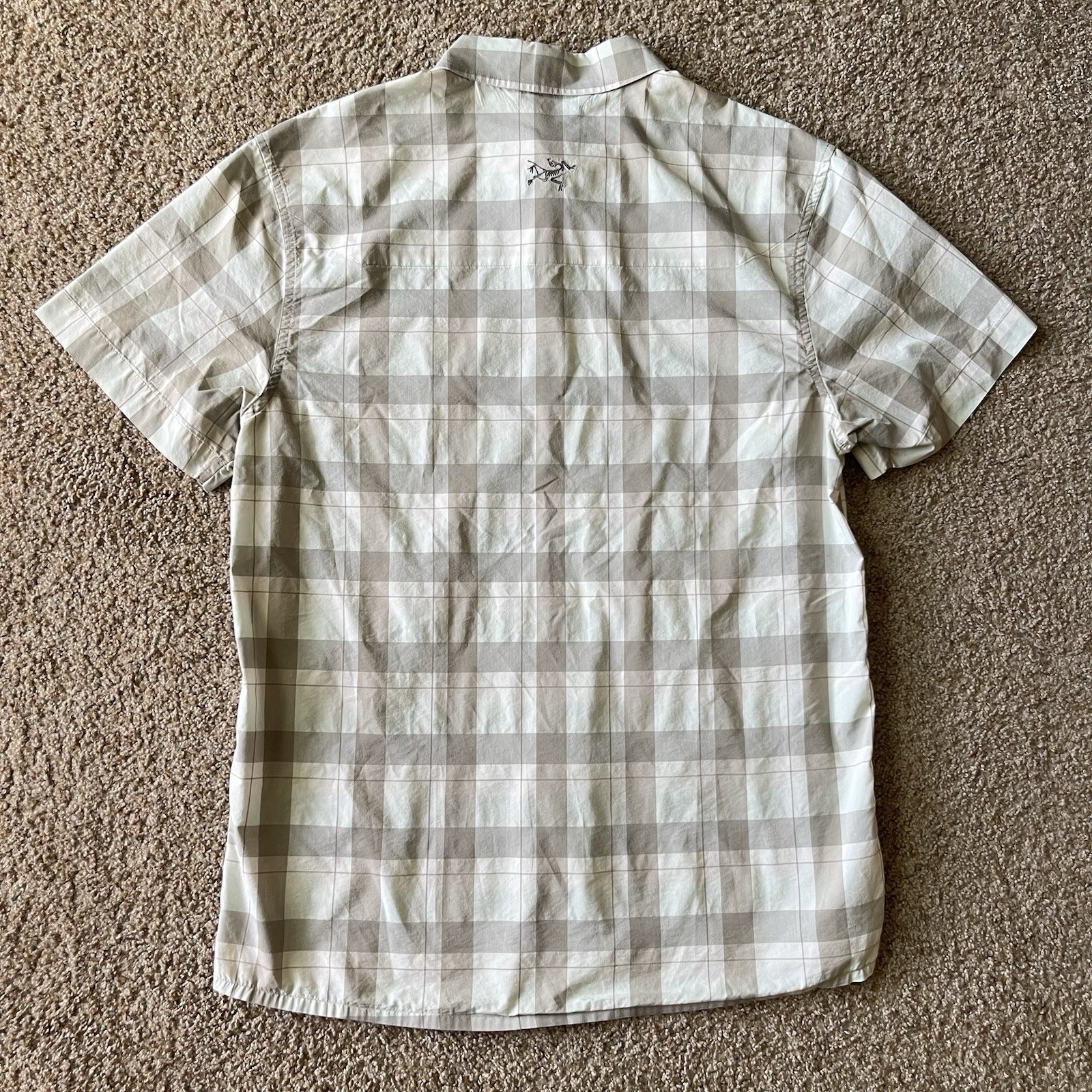 ARC'TERYX Arc’teryx Brohm camicia a quadri escursionismo con bottoni uomo L beige grigio marrone come nuova outdoor