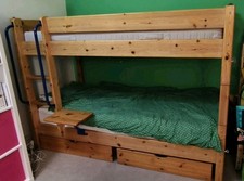Thuka Maxi bunk bed with IKEA EU Hafslo mattress & storage drawers - solid pine