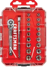 CRAFTSMAN 20 Piece ¼-in Drive SAE/Metric Mechanics Tool Set with Hard Case
