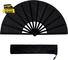 Boots on the Ground Hand Fans Line Dance Popping Fan Black Folding Hand Fan for