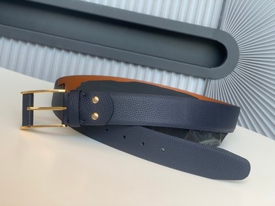 ZILLI Men's Blue belt with gold buckle