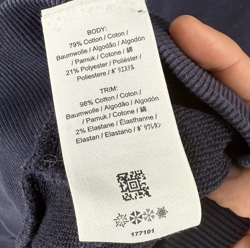 Fred Perry Jumper Men’s Size Medium Navy Blue Crew Neck Logo Pullover - Picture 6 of 9