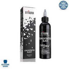 Black Tattoo Ink - 120ml, Vibrant  Bright, Professional Grade