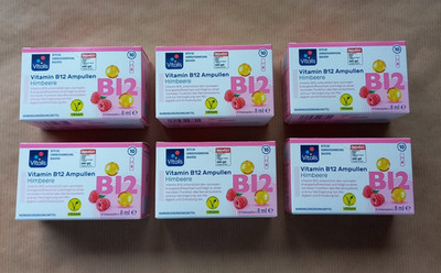 6 Vitalis Vitamin B12 Ampullen - Trinkfläschchen - Geschmack Himbeere