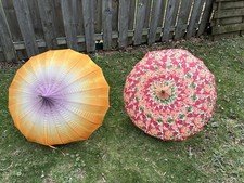 Ombrello antico vittoriano rosa floreale vintage manico rosa 2 totali