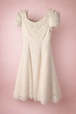Vntg Jessica McClintock Girls White Lace Dress Flower Girl First Communion sz 10